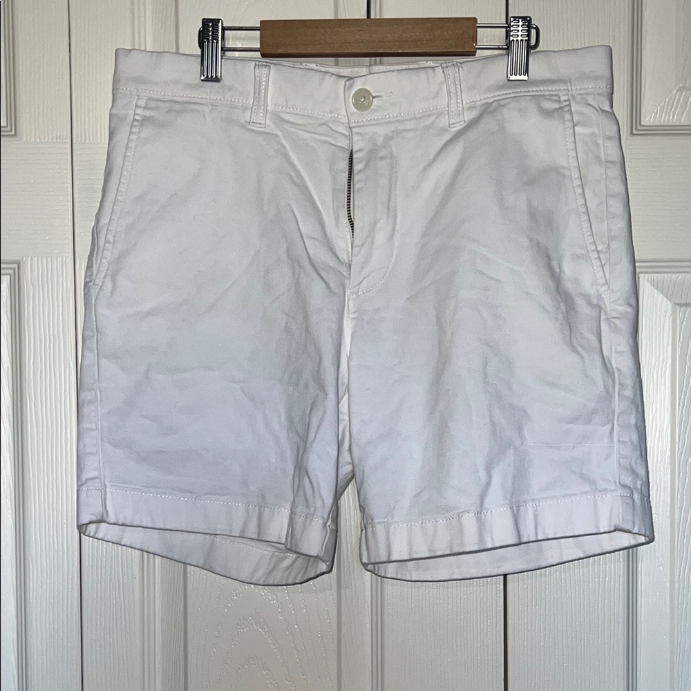 Roundtree & Yorke Crisp White Flat Front Shorts
